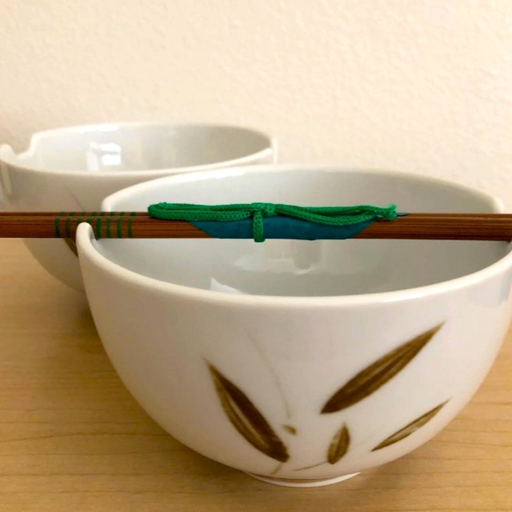 Asian bowl set with chopsticks